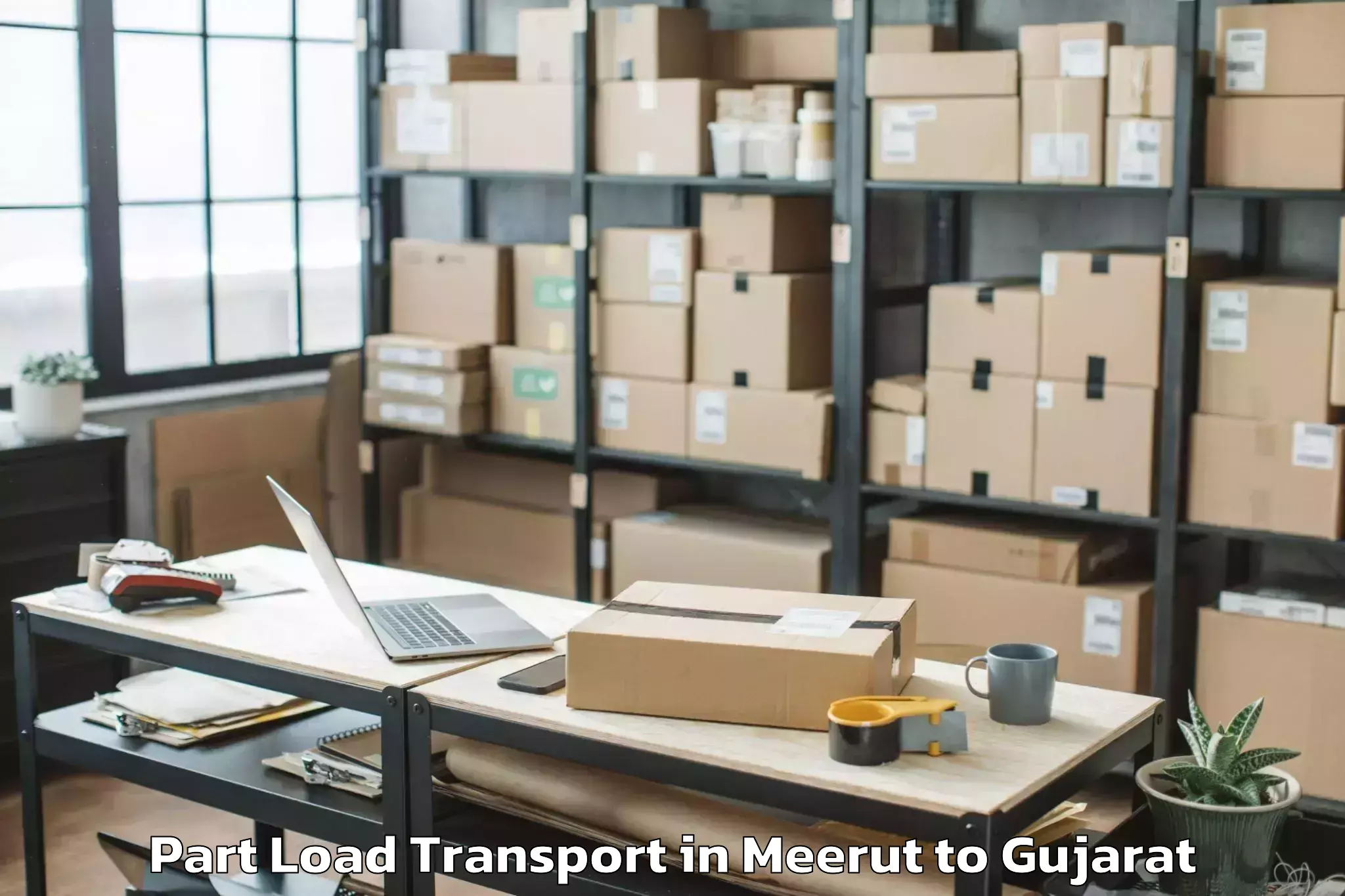 Top Meerut to Gujarat University Of Transpla Part Load Transport Available